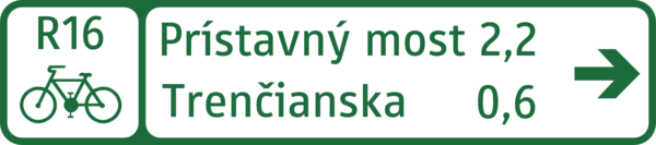 Smerová tabuľa pre cyklistov